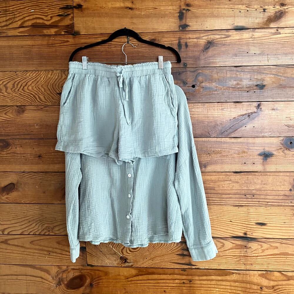 Terry Cloth Sage Green Lounge Set size Large